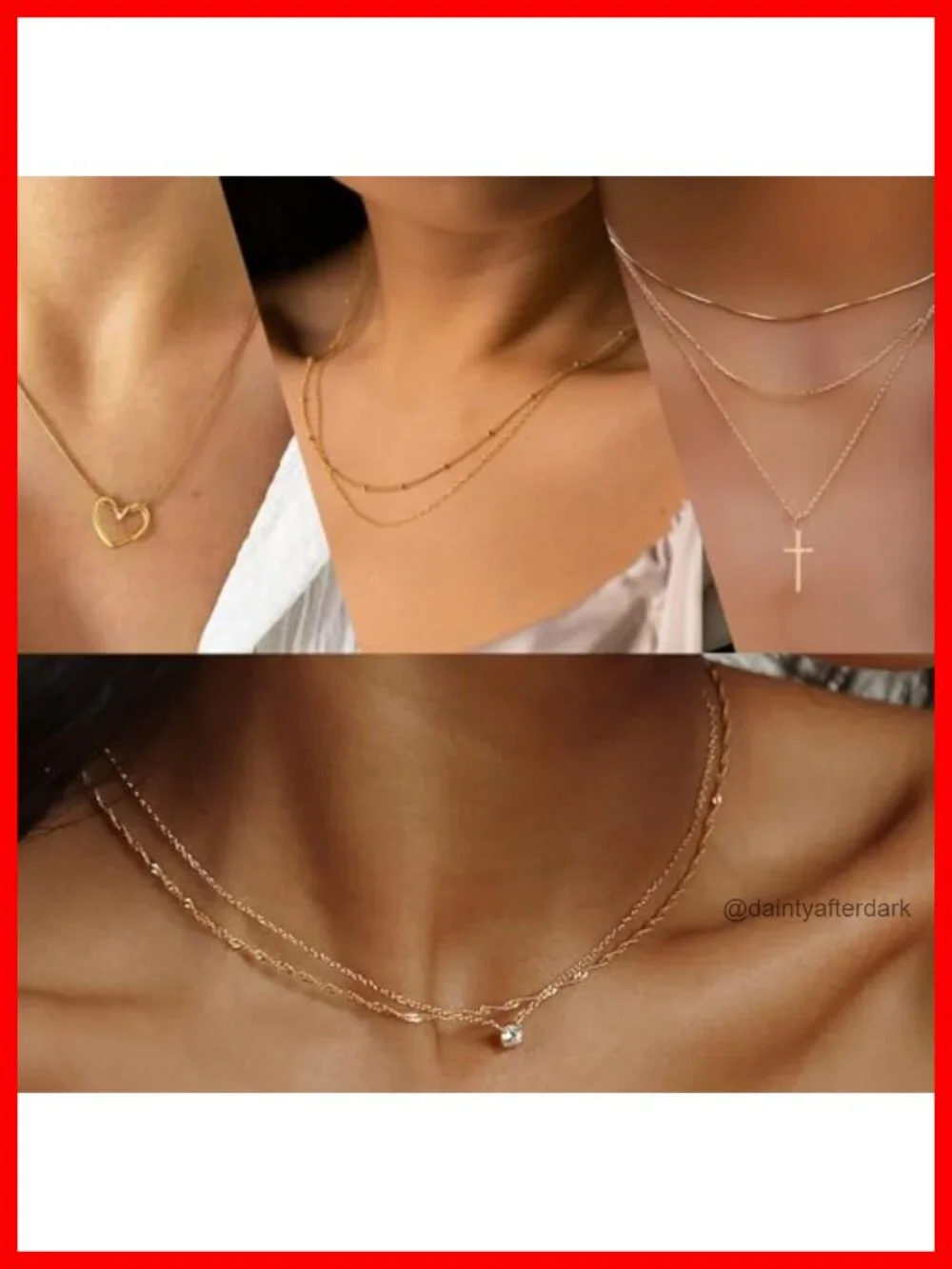 16 Pcs Gold Plated Choker Layering Necklace Set Trendy Dainty Pendant Necklaces